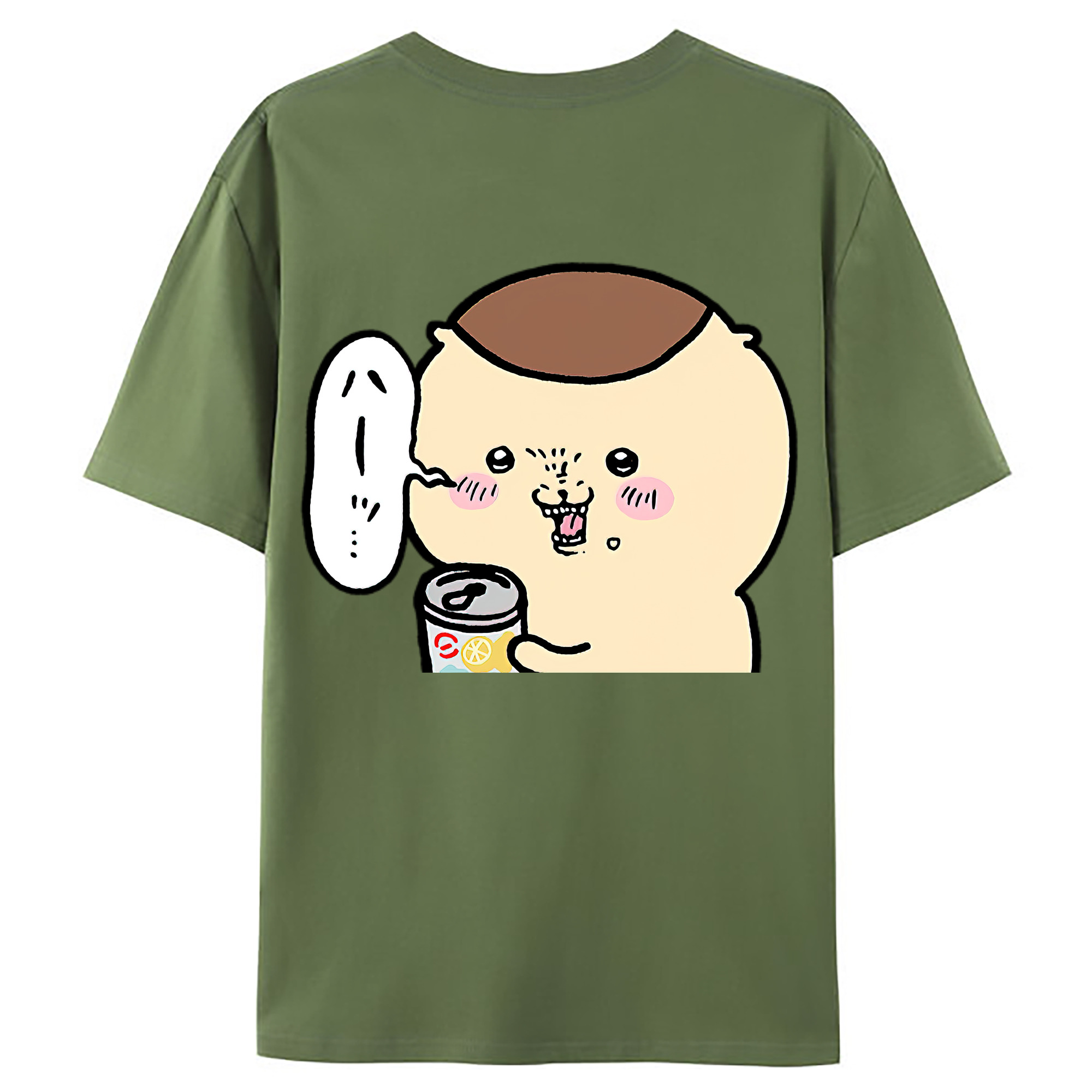 （画像用） ちいかわ くりまんじゅう Chii-kawa kuri manjū 綿100％ メンズ半袖Tシャツ（バックプリント） 通気性